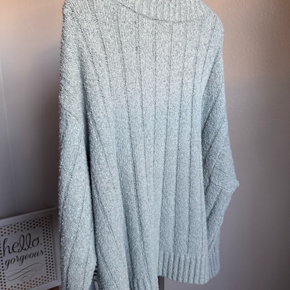 NWT Eileen Fisher Cotton Fluff Rib Turtleneck Top Cropped Length Sweater Sz 2X - Picture 8 of 8
